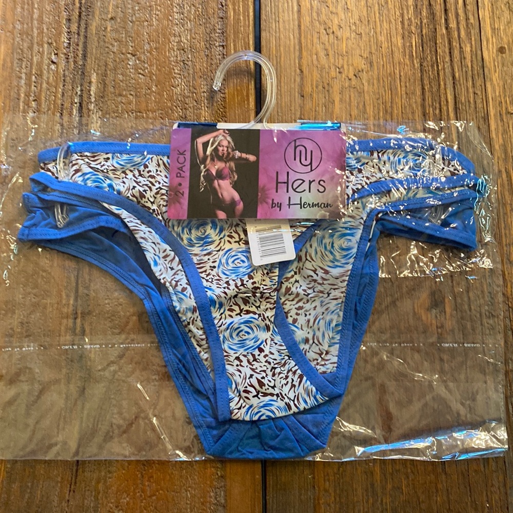 2-pack Hers by Herman panties, blue, size M
